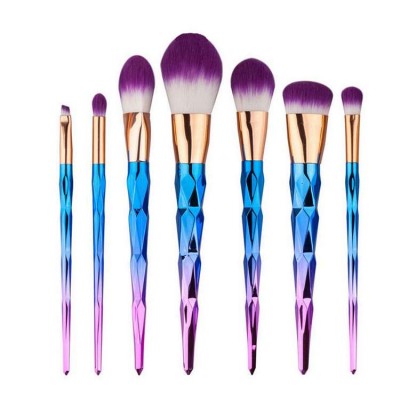 Amazon hot sale Diamond shiny  make up brushes set  7pcs  colorful   makeup brush set  professional