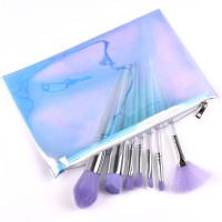 Custom Logo Case Bag Packaging Brush Pro Art Cosmetics Maquiagem Holographic Makeup Brushes Purple